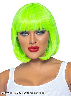 Short wig, bob cut, neon